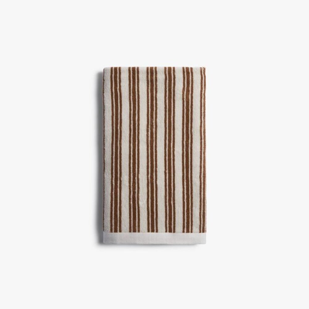 Open Box - Parachute - Striped Supersoft Bath Towel Parchment  Parchment & Pecan